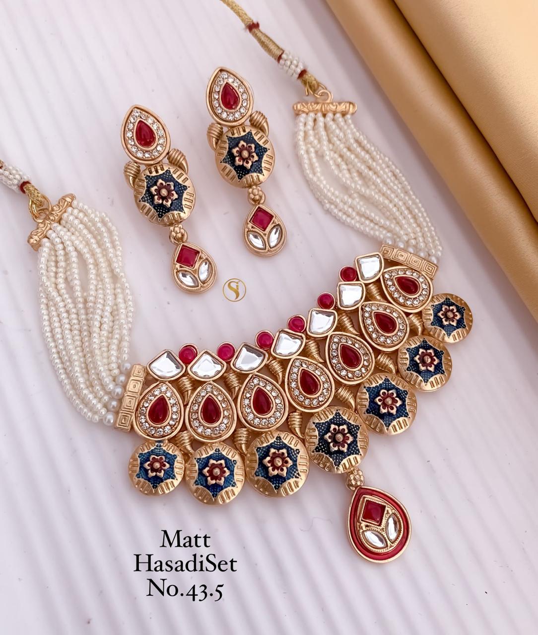 Fancy Matte Gold Plated Hasadi Set 4 Wholesale Online
